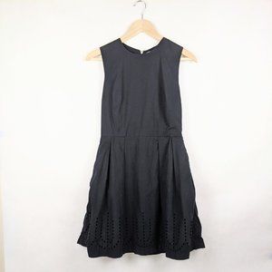 Gap Black Sleeveless Pleated Skirt Eyelet Dress 4